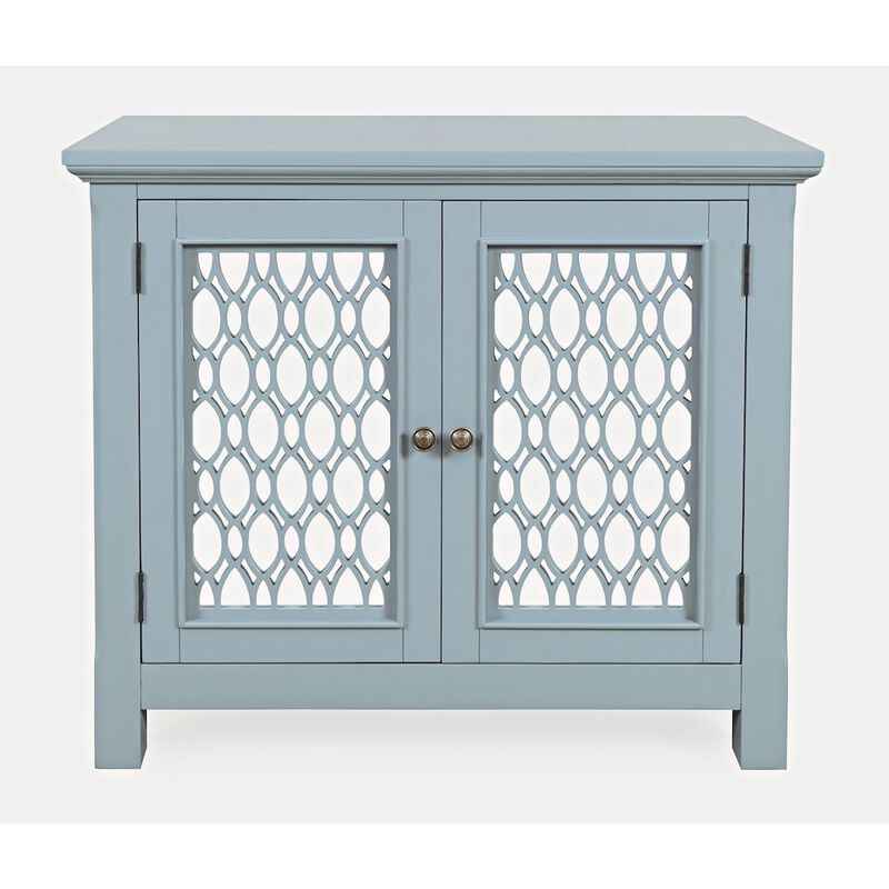 Jofran Isabella 38 Luxury Mirrored Accent Storage Cabinet