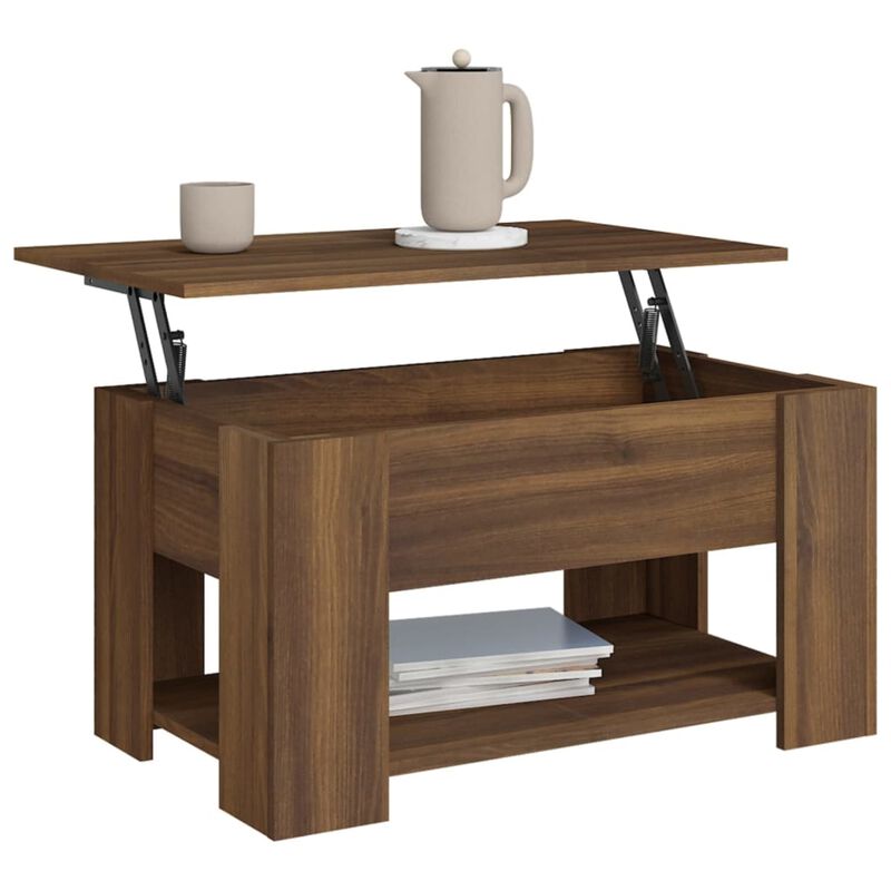 vidaXL Coffee Table Brown Oak 31.1"x19.3"x16.1" Engineered Wood