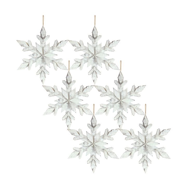 Snowflake Holiday Ornament for Christmas Tree Decoration (Set of 6)