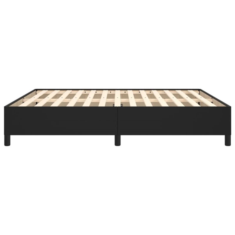 vidaXL Modern Faux Leather Bed Frame, California King Size, Black, Sturdy Construction, Suitable for 72"x83.9" Mattresses