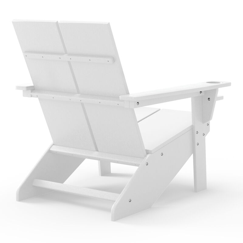 WestinTrends Outdoor HDPE Modern Adirondack Chair with Cup Holder