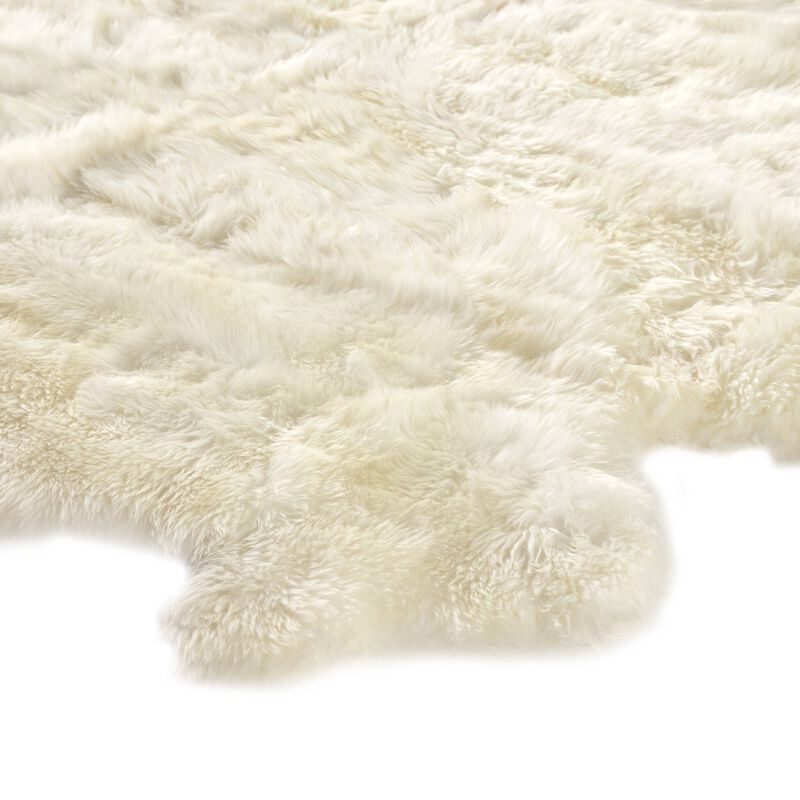 Lalo White Lambskin 4.5' x 5.75' Rug