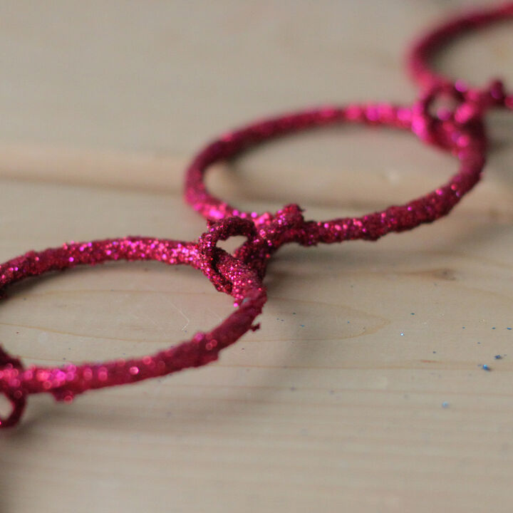 5' x 1.75" Pink Sparkling Glitter Round Circle Chain Artificial Christmas Garland - Unlit