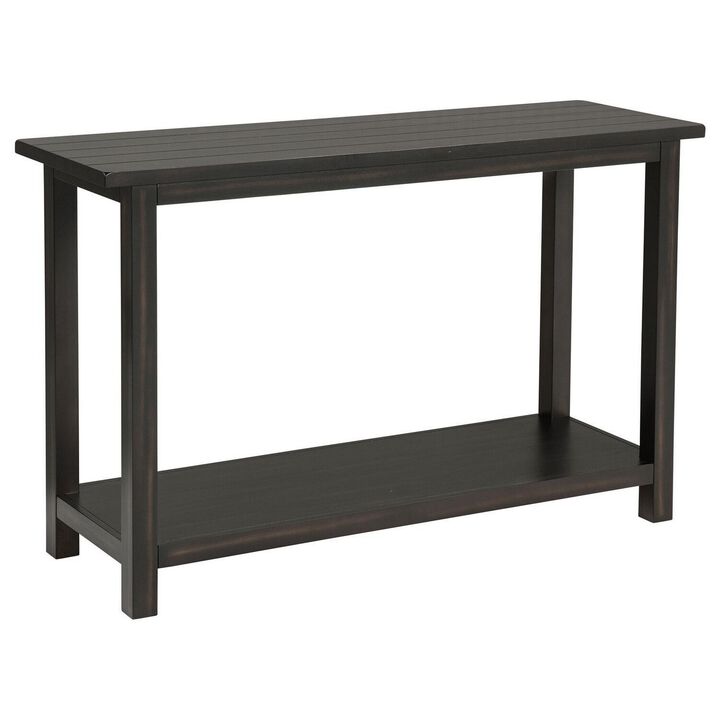 Ayne Console Table, 1 Bottom Shelf, Classic Black Wood Frame, 47 Inch - Benzara