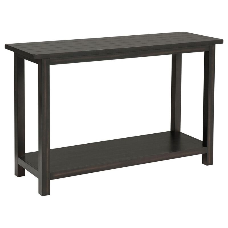 Ayne Console Table, 1 Bottom Shelf, Classic Black Wood Frame, 47 Inch - Benzara
