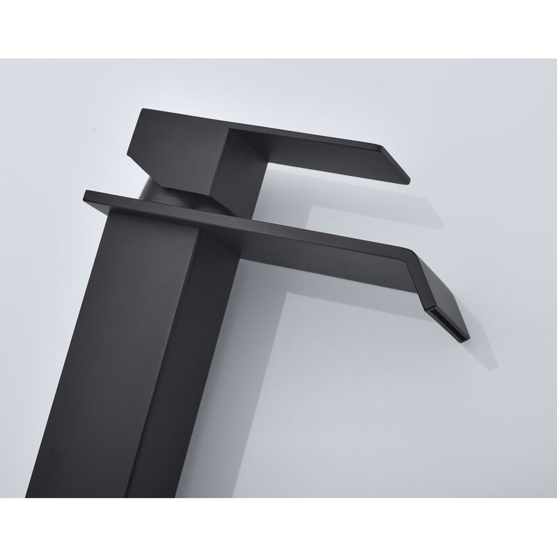 Waterfall Spout Bathroom Faucet, Single Handle Bathroom Vanity Sink Faucet