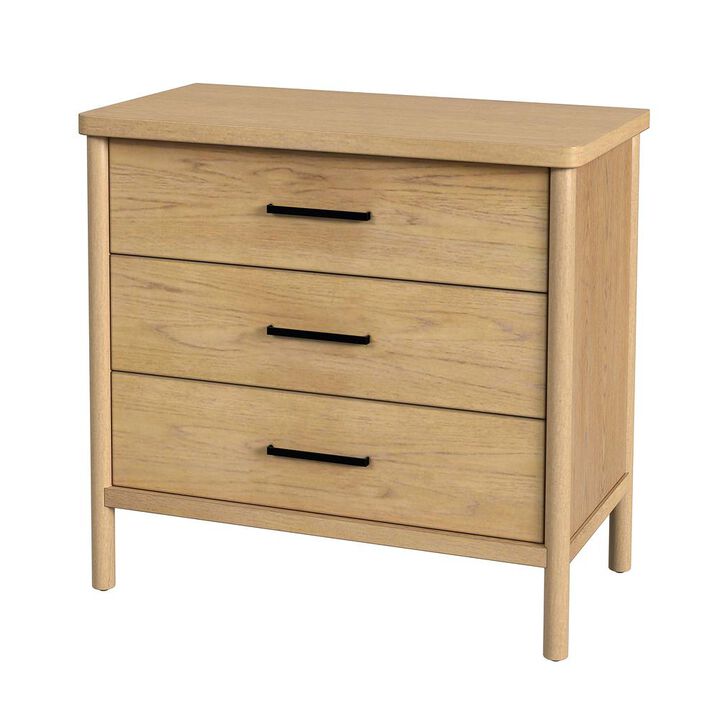 Butler Specialty Lennon 3 Drawer Rounded Leg Dresser, Light Brown