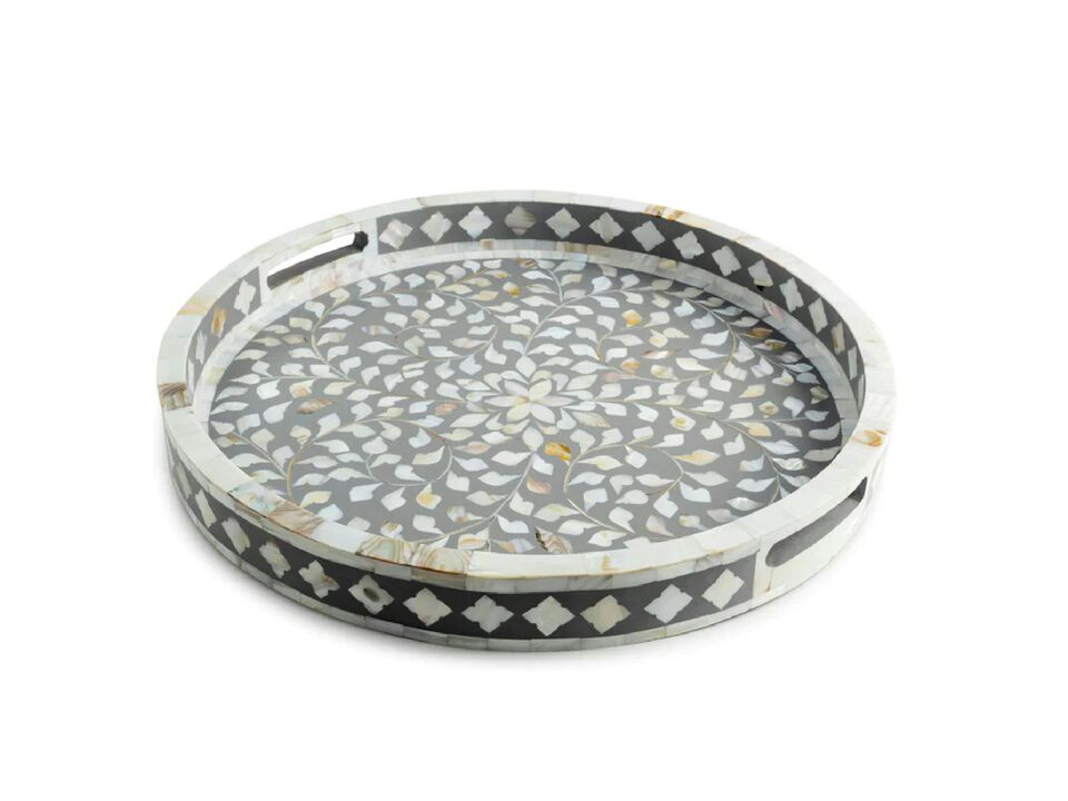 Jodhpur Mother of Pearl Decorative Tray - 18"