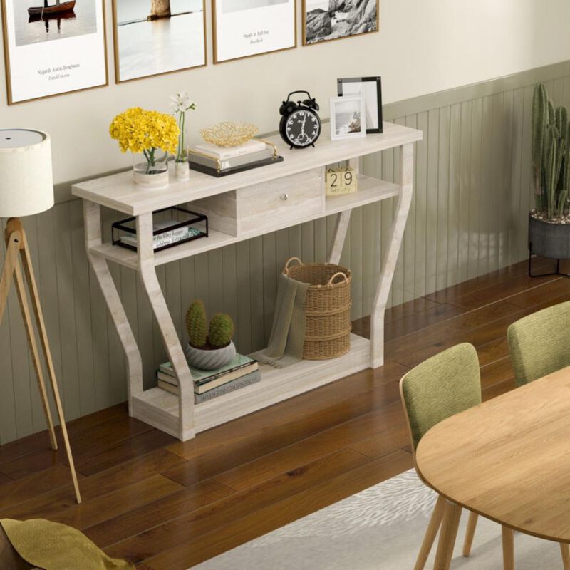 Hivvago Console Hall Table with Storage Drawer and Shelf