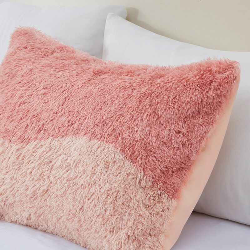 Gracie Mills Serenity Ombre Shaggy Faux Fur Duvet Cover Set - King/Cal King