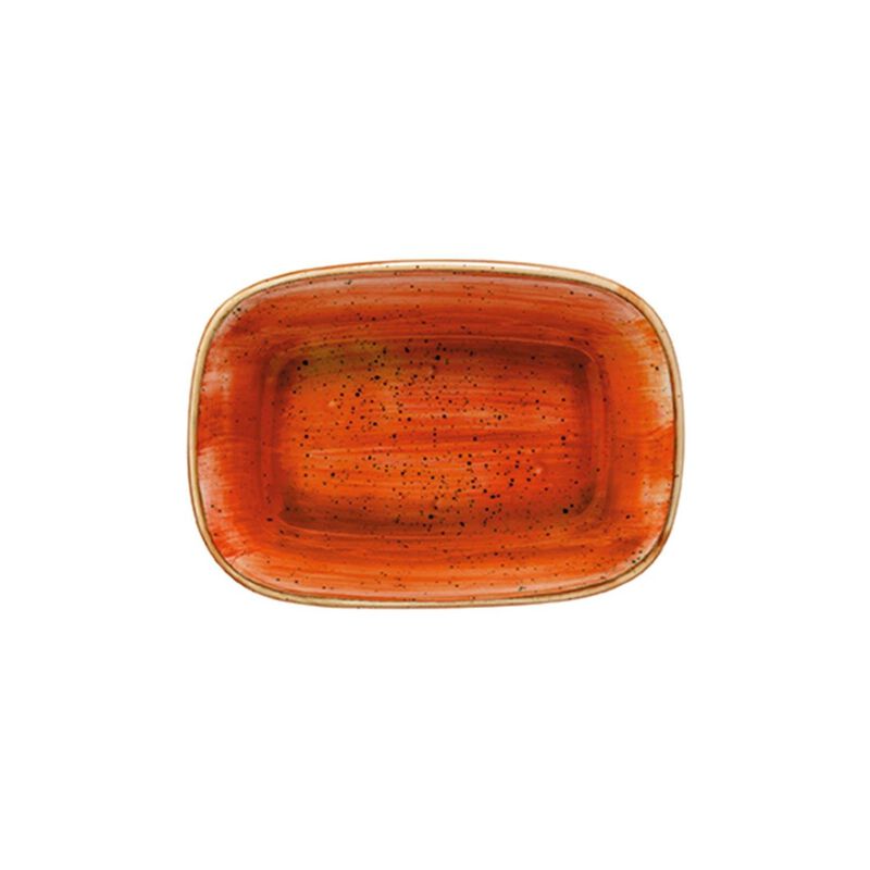 Terracota 4.75" x 3.25" x h:1" 4 oz. Rectangular Terracotta Porcelain Deep Plate (Set of 2)