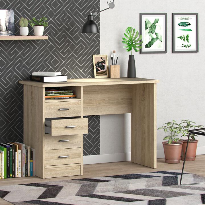 Tvilum Desk with 4 Drawers, Oak