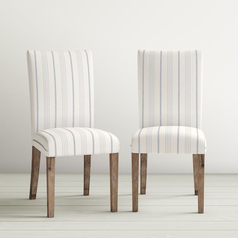 Jofran Eastern Tides Coastal Wire-Brushed Wood Three Piece Upholstered Dining Set