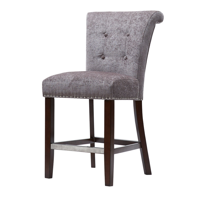 Gracie Mills Rafael Solid Button Tufted Counter Stool
