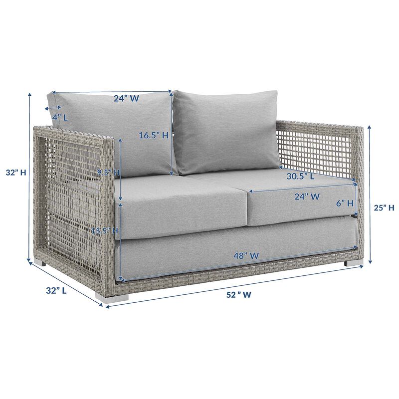 Modway - Aura Outdoor Patio Wicker Rattan Loveseat