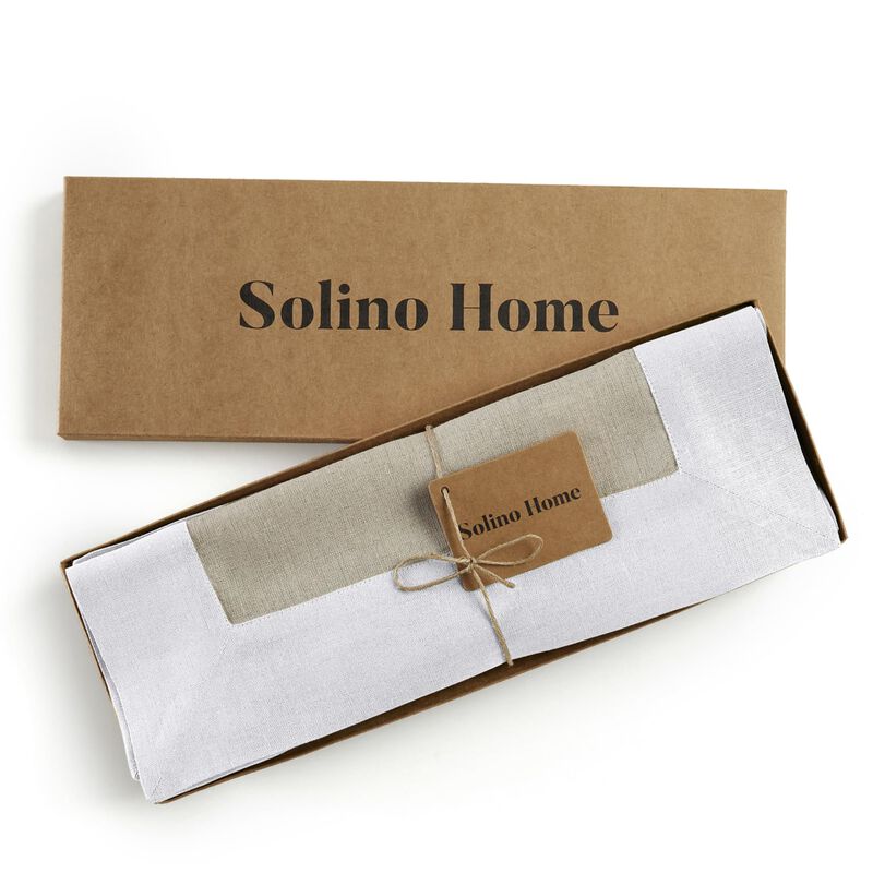Solino Home 100% Pure Linen Placemats 14 x 19 Inch Set of 4 |Contempo