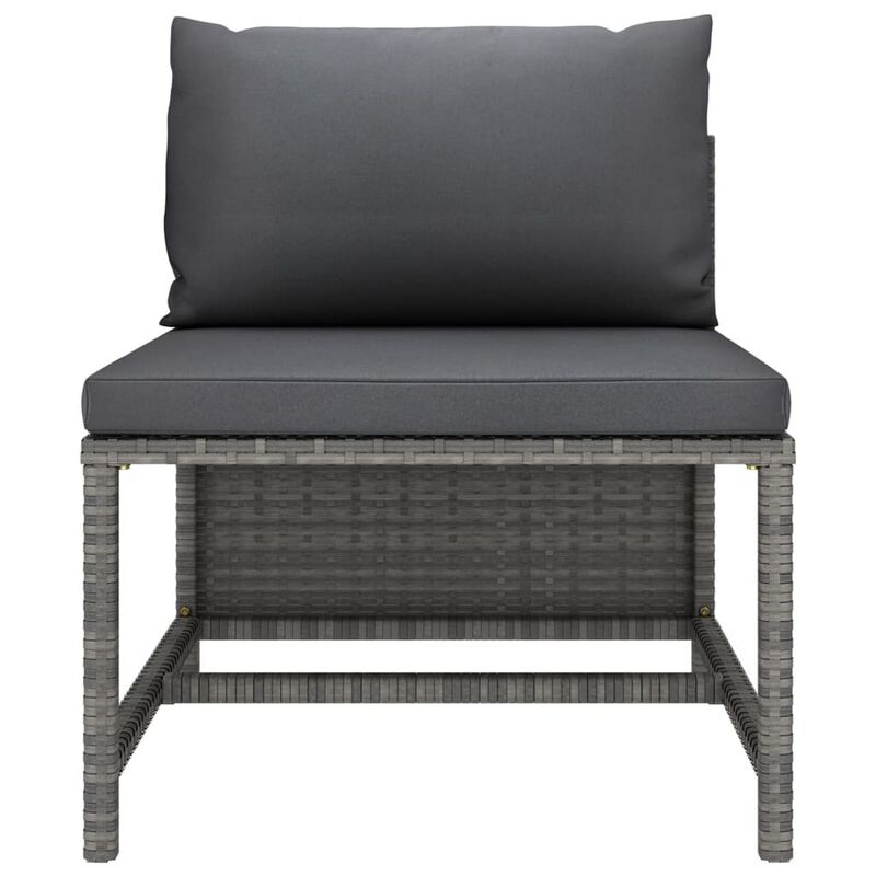 Ley 10pc Outdoor Modular Sectional Sofa Set, Gray Cushions, Rattan - Benzara