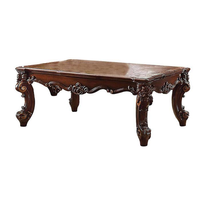 Wood Coffee Table in Cherry Brown-Benzara
