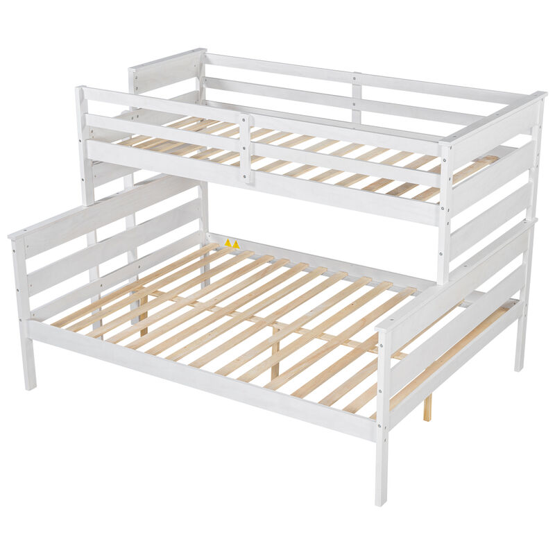 Wood Twin XL over Queen Bunk Bed with Ladder