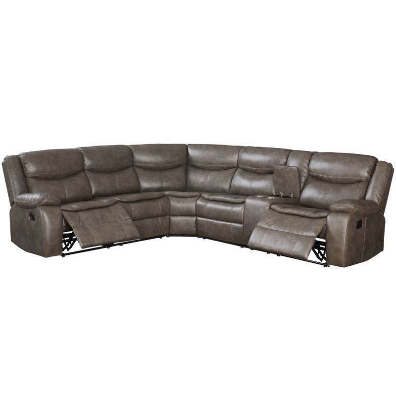 Modern Leather-Aire Match Sectional Sofa Motion Comfort and Style