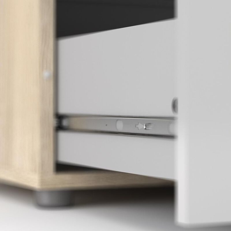 Tvilum Austin 4 Drawer Chest, Oak Structure/White High Gloss
