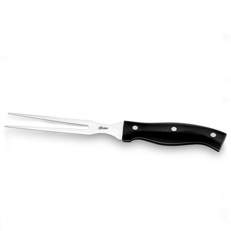 Oster Winstead 22 Piece Stainless Steel Cutlery Set with Black Handles and Wooden Block