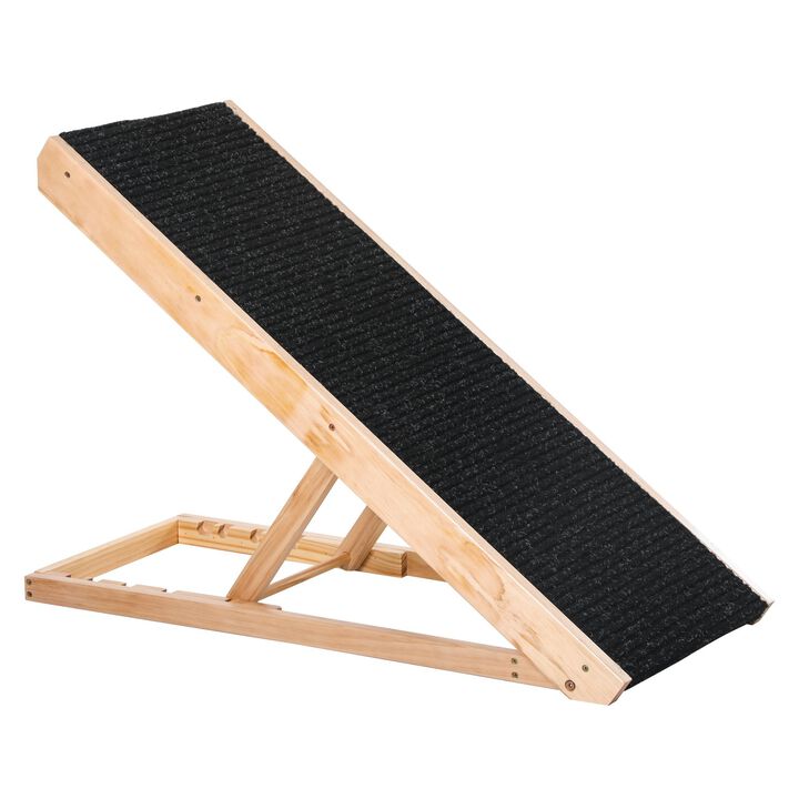 Black Pet Accessibility: Foldable Adjustable Height Ramp for Dogs/Cats