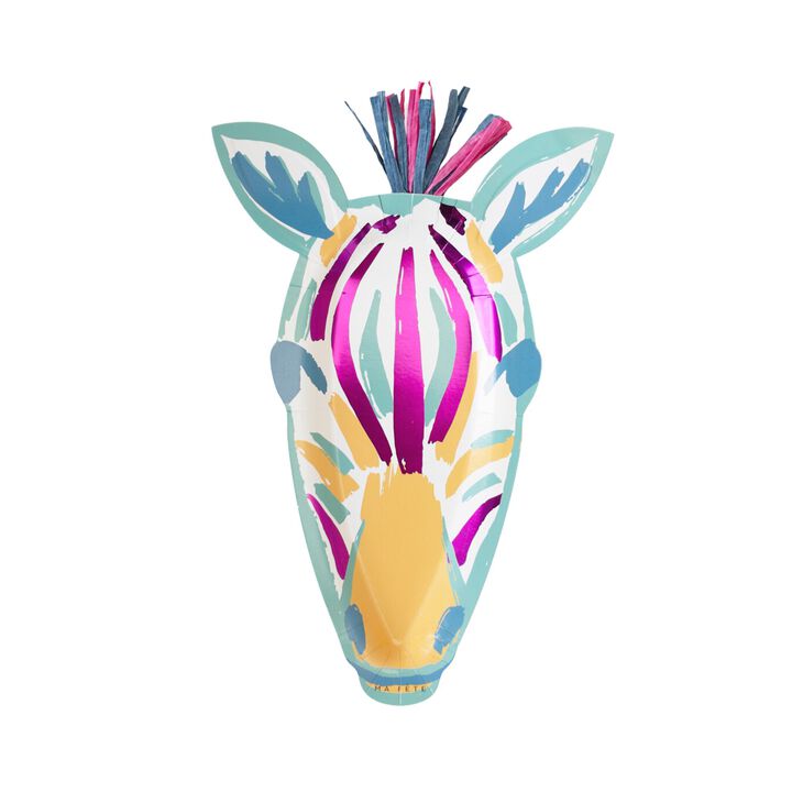 Ma Fete Zebra Paper Dinner Platters, (4)