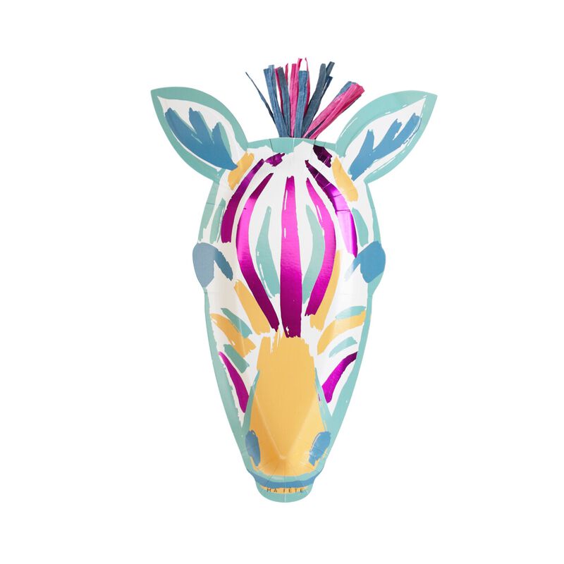 Ma Fete Zebra Paper Dinner Platters, (4)