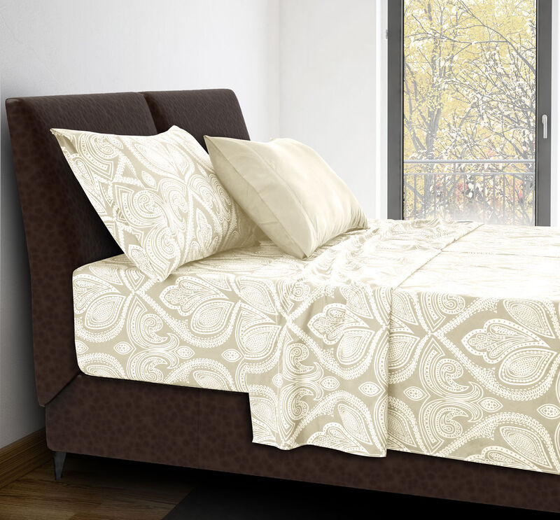 Lux Decor Collection Bed Sheets - Brushed Microfiber Paisley Sheet Set