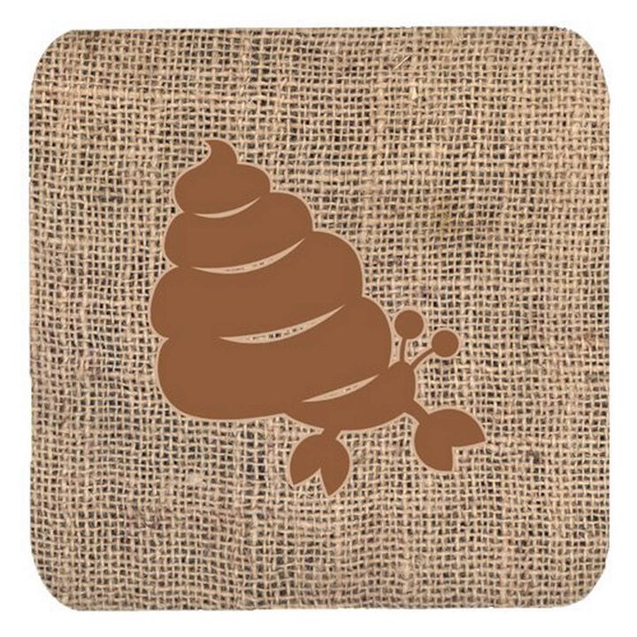 Caroline's Treasures BB1092-BL-BN-FC Hermit Crab Burlap and Brown Foam Coasters (Set of 4), 3.5 H x 3.5 W, Multicolor