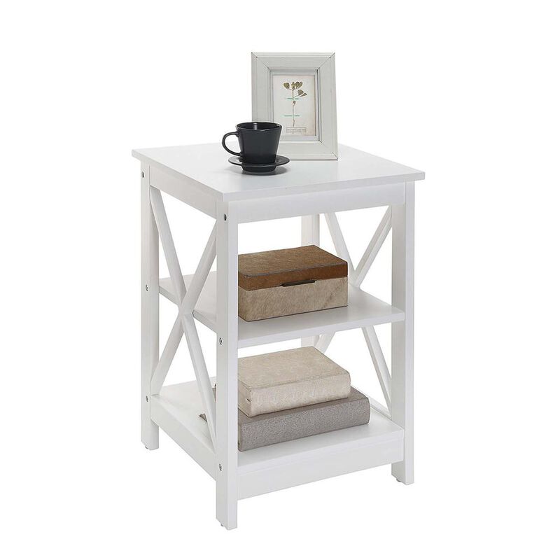 Convience Concept, Inc. Oxford End Table with Shelves White