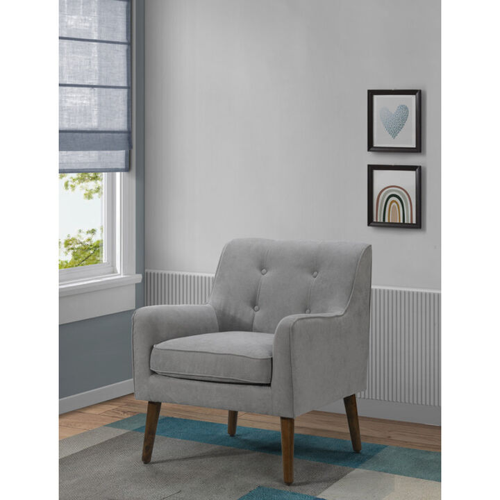 Ryder Mid Century Modern Steel Woven Fabric Tufted Armchair