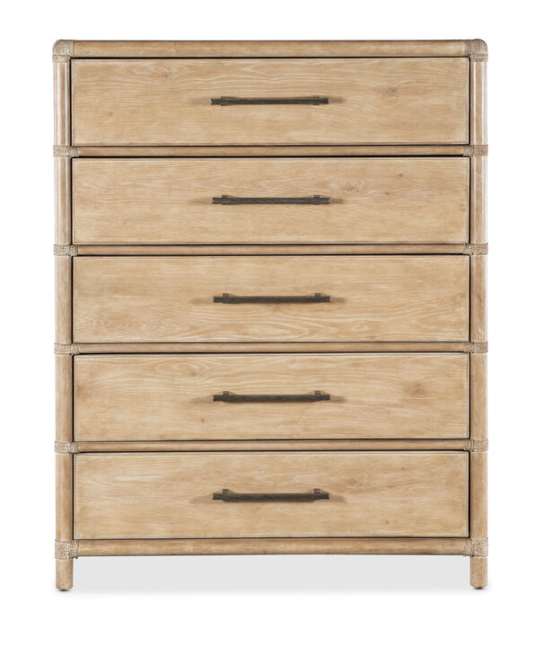 Retreat Pole Rattan Five-Drawer Chest