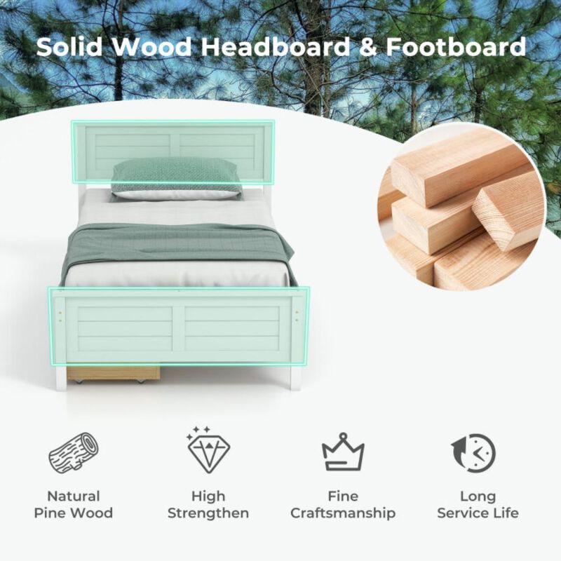 Hivvago Twin Size Bed Frame with Storage Drawers