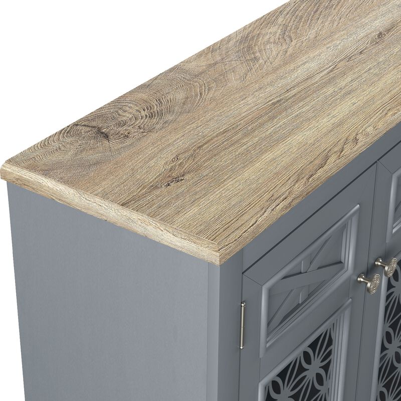 FESTIVO Farmhouse Buffet Cabinet with Glass Doors and Adjustable Shelves