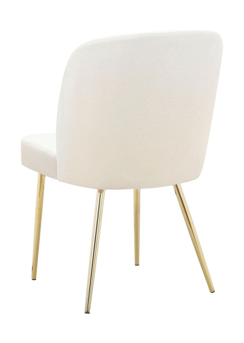 Ren Home Trina Armless Accent Chairs with Soft Velvet Cushion and Gold Chrome Legs Set of 2