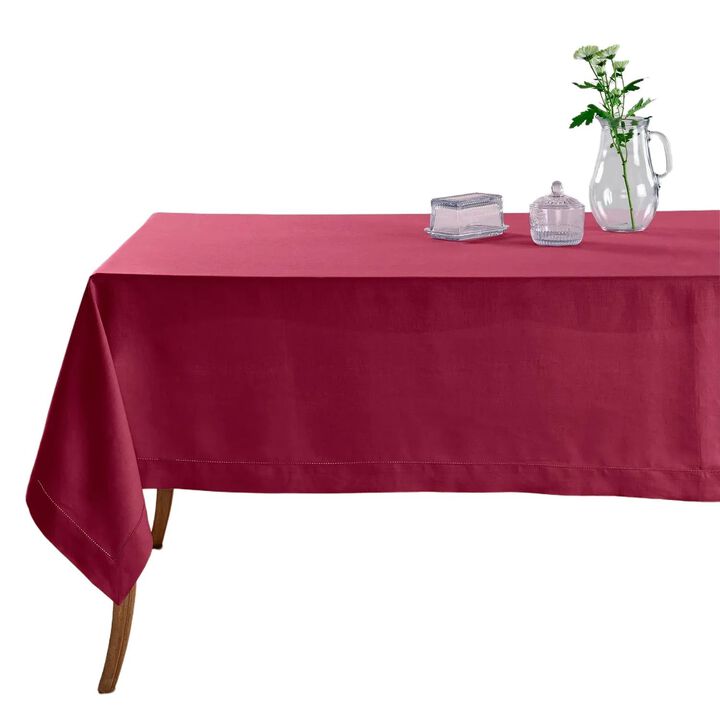 Solino Home 100% Pure Linen Tablecloth | Classic Hemstitch