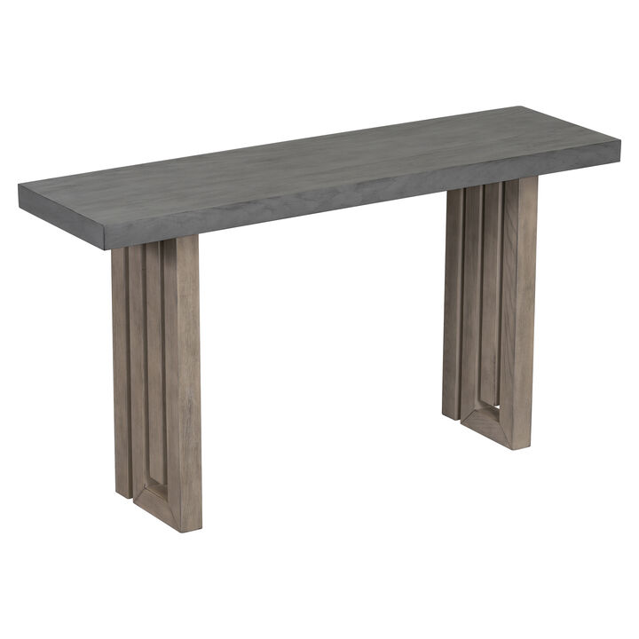 Merax ModernOak Veneer Rectangular Console Table