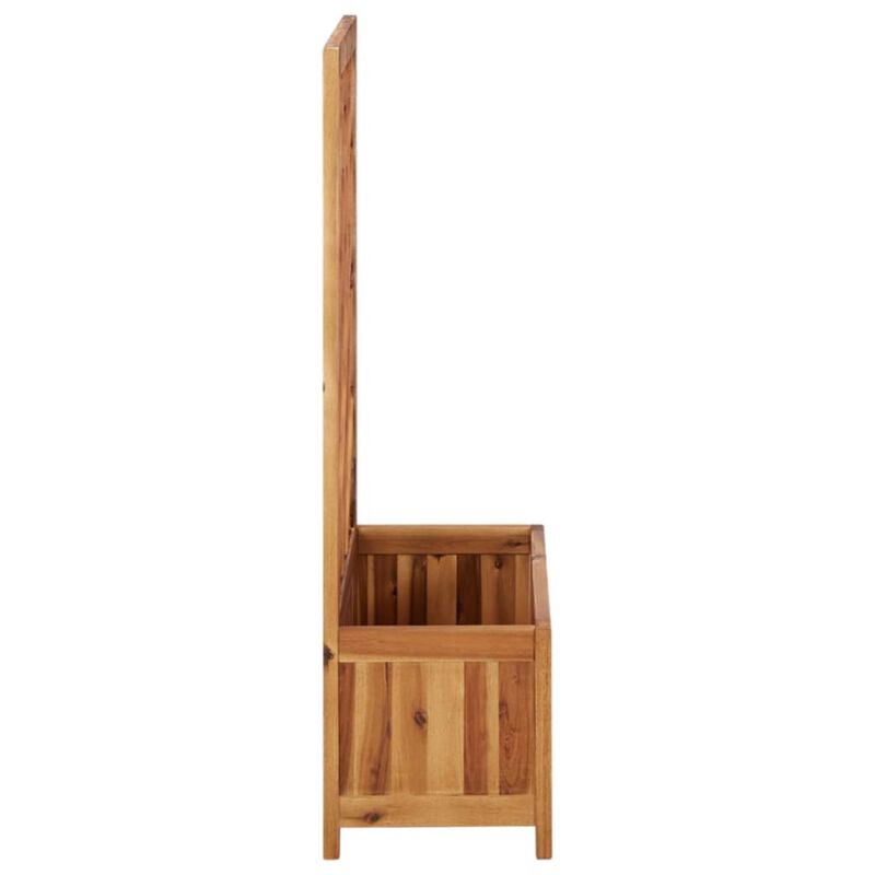 vidaXL Garden Raised Bed with Trellis, Wooden Raised Flower Bed for Flowers and Plants, Solid Acacia Wood Planter, Outdoor and Indoor Use, Brown