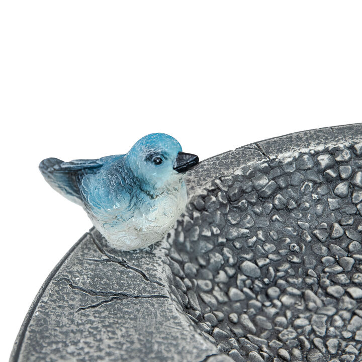 Sunnydaze Bird Bath with Birdseed Feeder Compartment - 29"