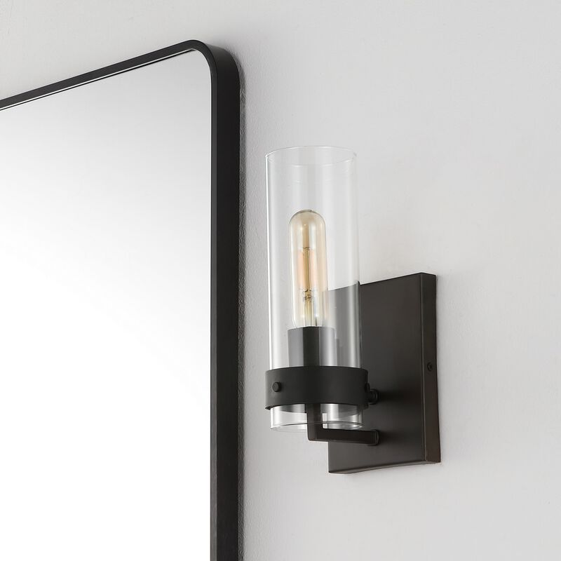 Harper Coastal Minimalist Iron/Glass LED Sconce (Set of 2)