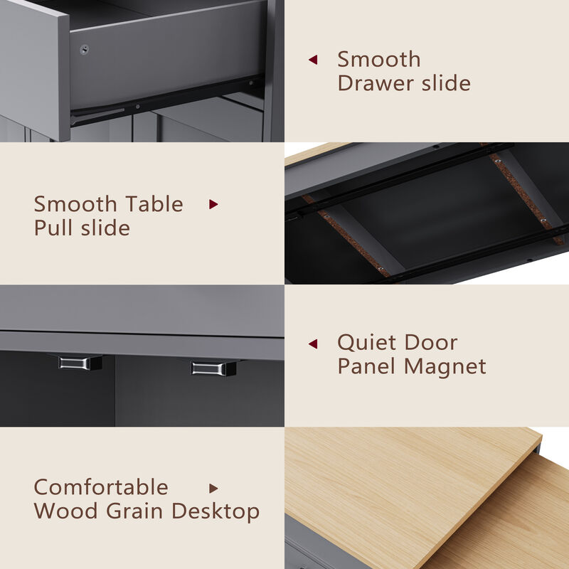 Merax Rolling Kitchen Island on Wheels with Spice Rack