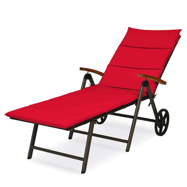 Outdoor Chaise Lounge Chair Rattan Lounger Recliner Chair