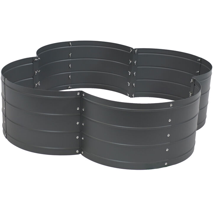4-Leaf Clover-Shaped Galvanized Steel Raised Garden Bed