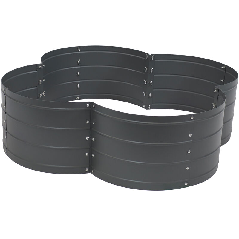 4-Leaf Clover-Shaped Galvanized Steel Raised Garden Bed