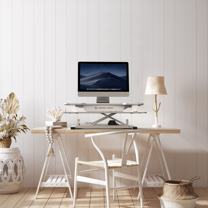 VersaDesk PowerPro® 40"W Electric Adjustable Standing Desk Converter, White