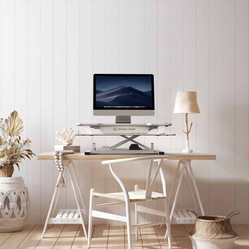 VersaDesk PowerPro® 40"W Electric Adjustable Standing Desk Converter, White