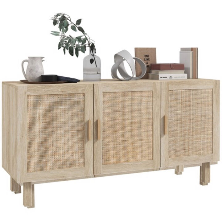 Wooden Kitchen Storage Cabinet with Shelves for Pantry and Garage Organization
