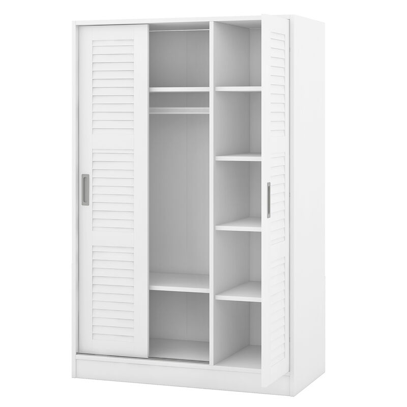 Merax Modern 3-Door Shutter Wardrobe with Shelves